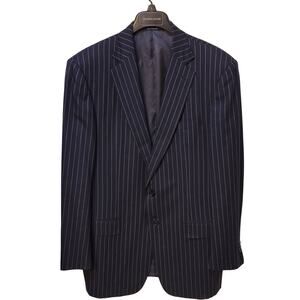 Ermenegildo Zenga Su Misura Jacket Blue with White Stripes 52L